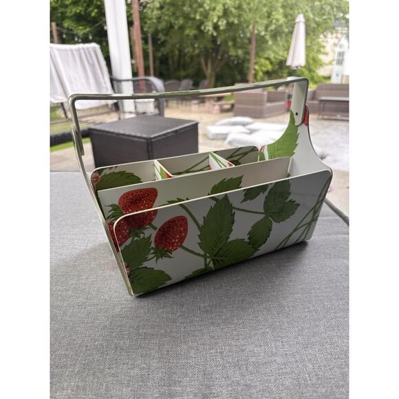 Vintage Retro Mid Century 60's Melmac Strawberry Serving Caddy Cottagecore - Picture 2 of 7